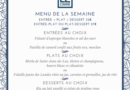 Menu du 14 au 18 avril