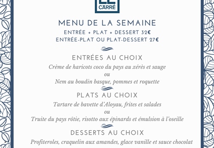 Menu de la semaine