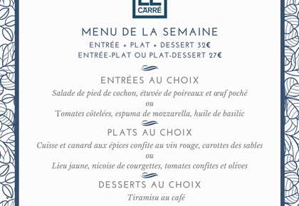 Menu de la semaine