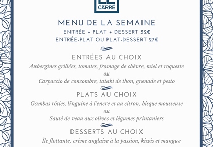 Menu de la semaine
