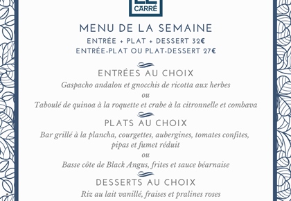Menu de la semaine
