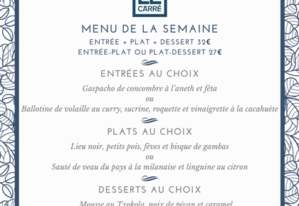 Menu de la semaine (30 juin au 4 juillet)