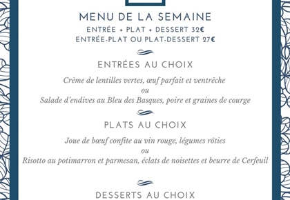 Menu de la semaine (6 au 10 octobre)