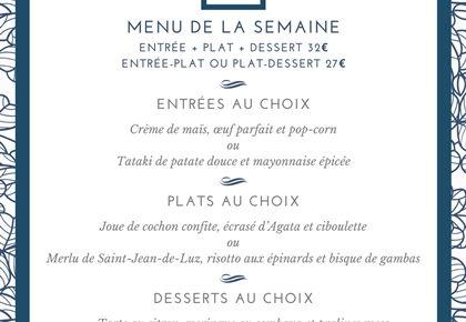 Menu déjeuner de la semaine