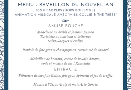 Menu du réveillon du Nouvel An