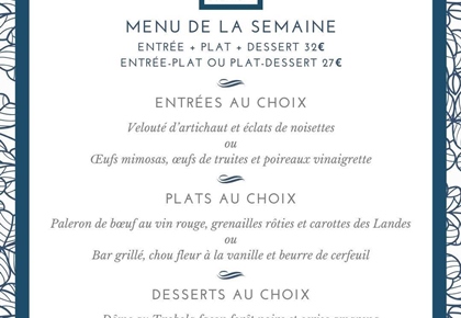 Menu déjeuner de la semaine