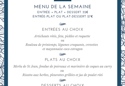 Menu déjeuner de la semaine