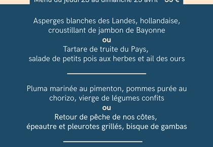 Menu Foire au jambon de Bayonne 2026