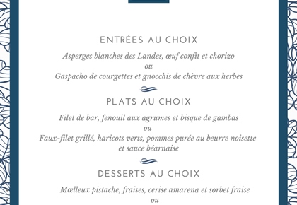 Menu déjeuner de la semaine