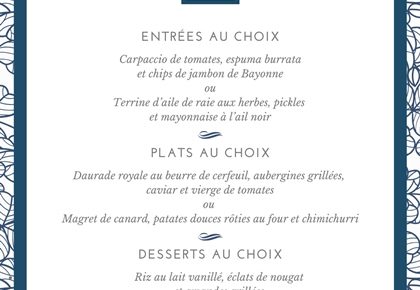 Menu déjeuner de la semaine