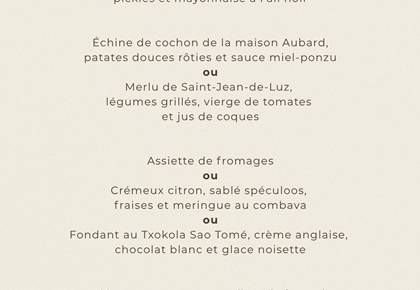 Menu des Fêtes de Bayonne 2026