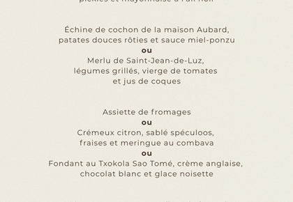Menu des Fêtes de Bayonne 2026